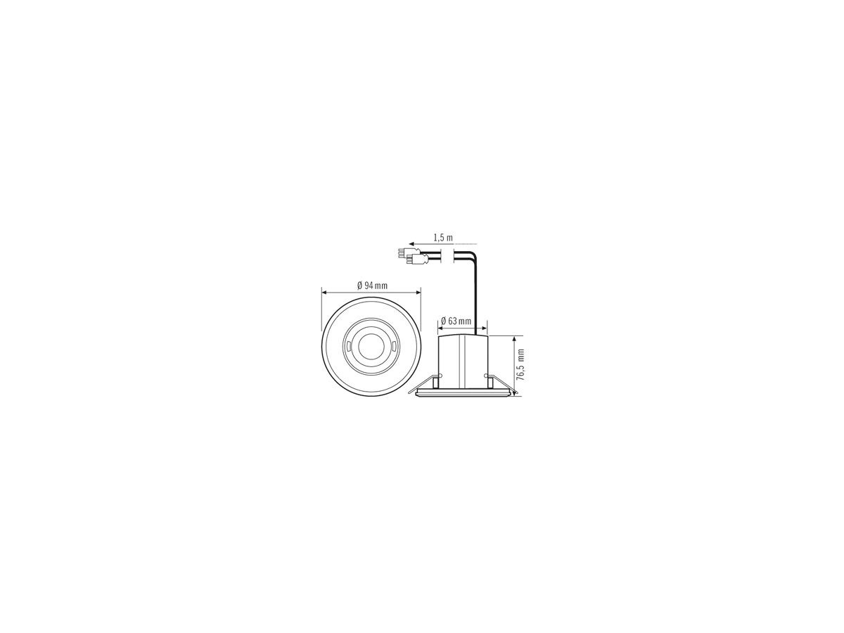 UP-Bewegungsmelder ESYLUX MD-FLAT-E 360i/8 RW, Wieland GST-Stecker, weiss