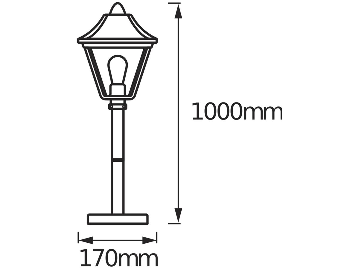 Wegeleuchte LDV ENDURA CLASSIC TRAD E27 1000mm Aluminium anthrazit