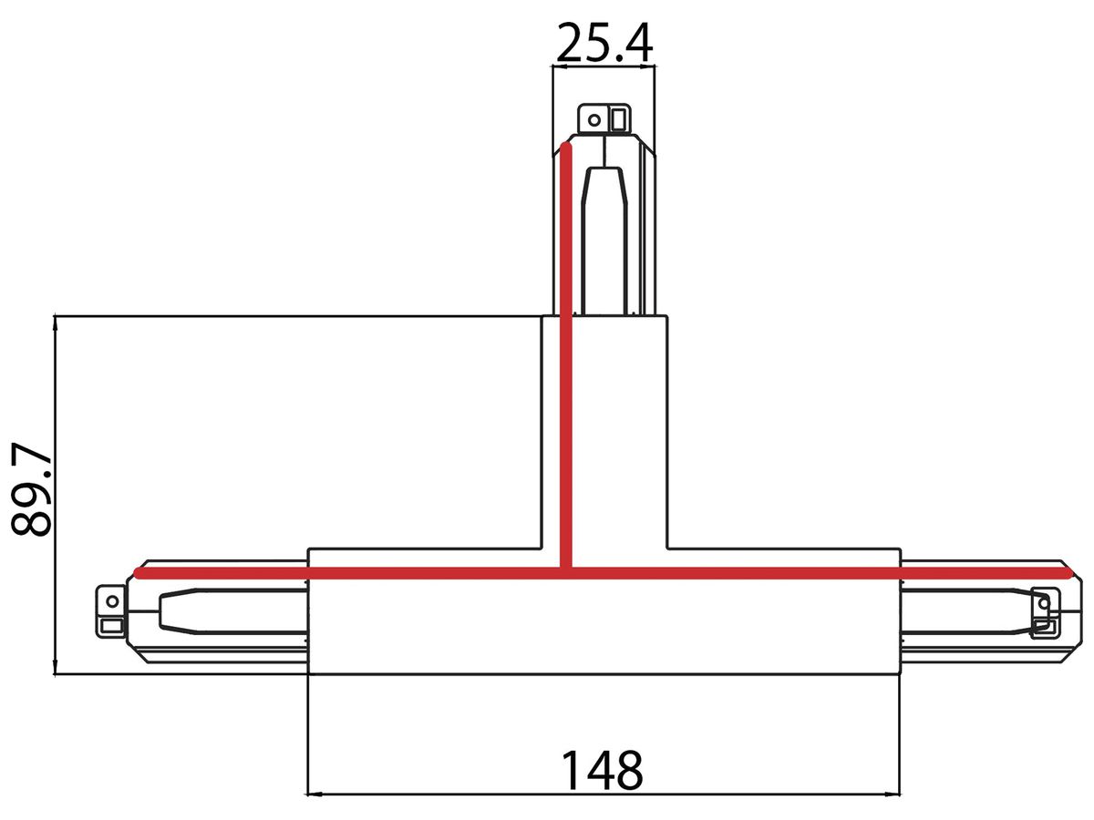 T-Einspeiser Sylvania OneTrack 3 Phasen DALI weiss links innen