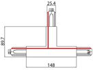 T-Einspeiser Sylvania OneTrack 3 Phasen DALI weiss links innen