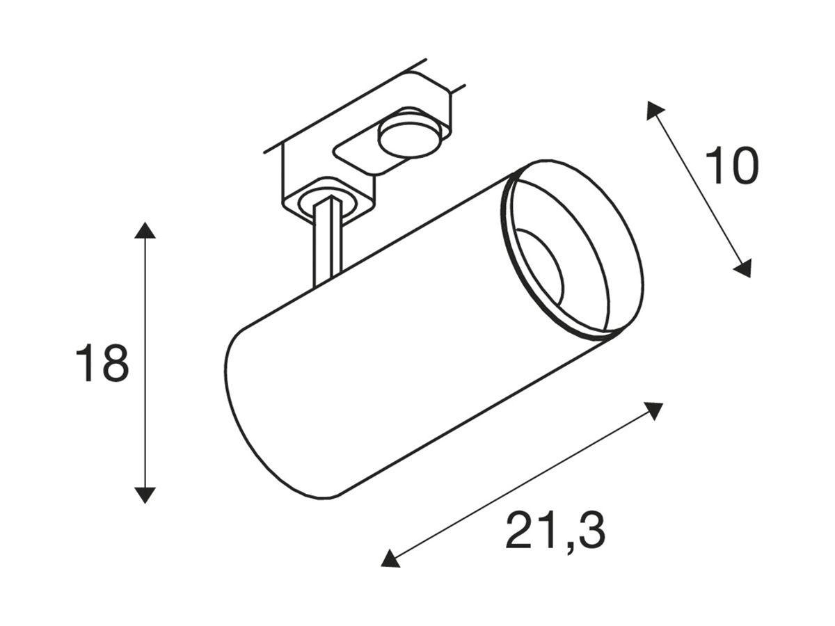 LED-Spot SLV 3~ NUMINOS L PHASE 28W 2400lm 2700K 36° Ø100×213mm weiss