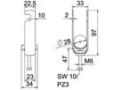 Schnellverleger BET 2056 F-Fuss Kunststoff 22…28mm 2×Kabel Stahl tfZn