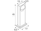 LED-Wegeleuchte SLV LID I 15W 900lm 2700/3000K IP65 170×95×450 anthrazit