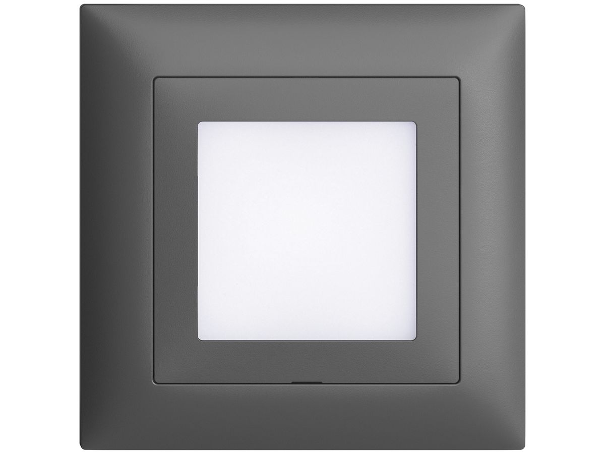 UP-Frontset EDIZIOdue dunkelgrau 88×88mm für LED-Leuchte