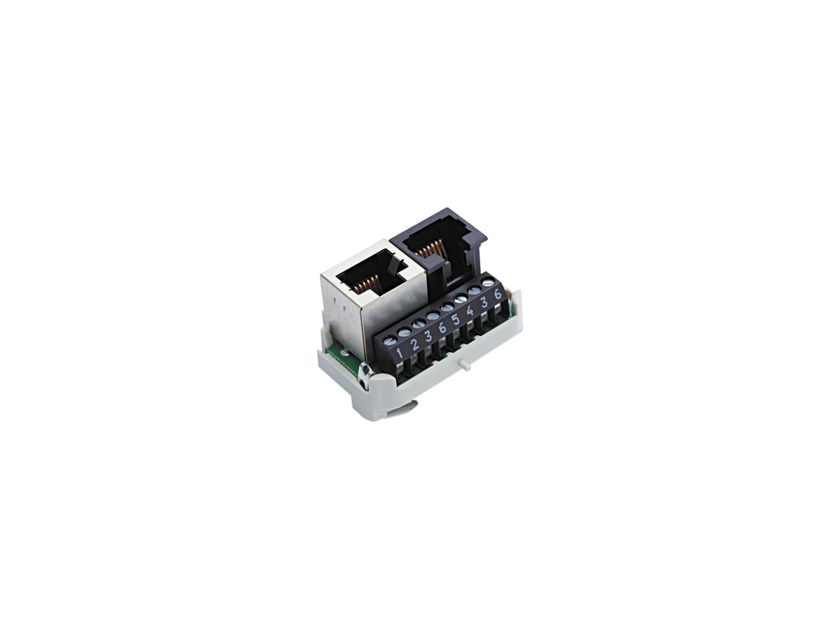 Einsatz R&M 1×RJ45/s Ethernet 1×RJ45/u ISDN, swissline