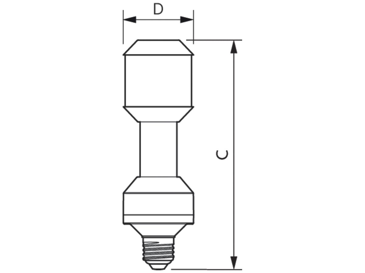 LED-Lampe Philips MAS LED SON-T E27 48…58V 23W 3600lm 2700K Ø61×200mm klar