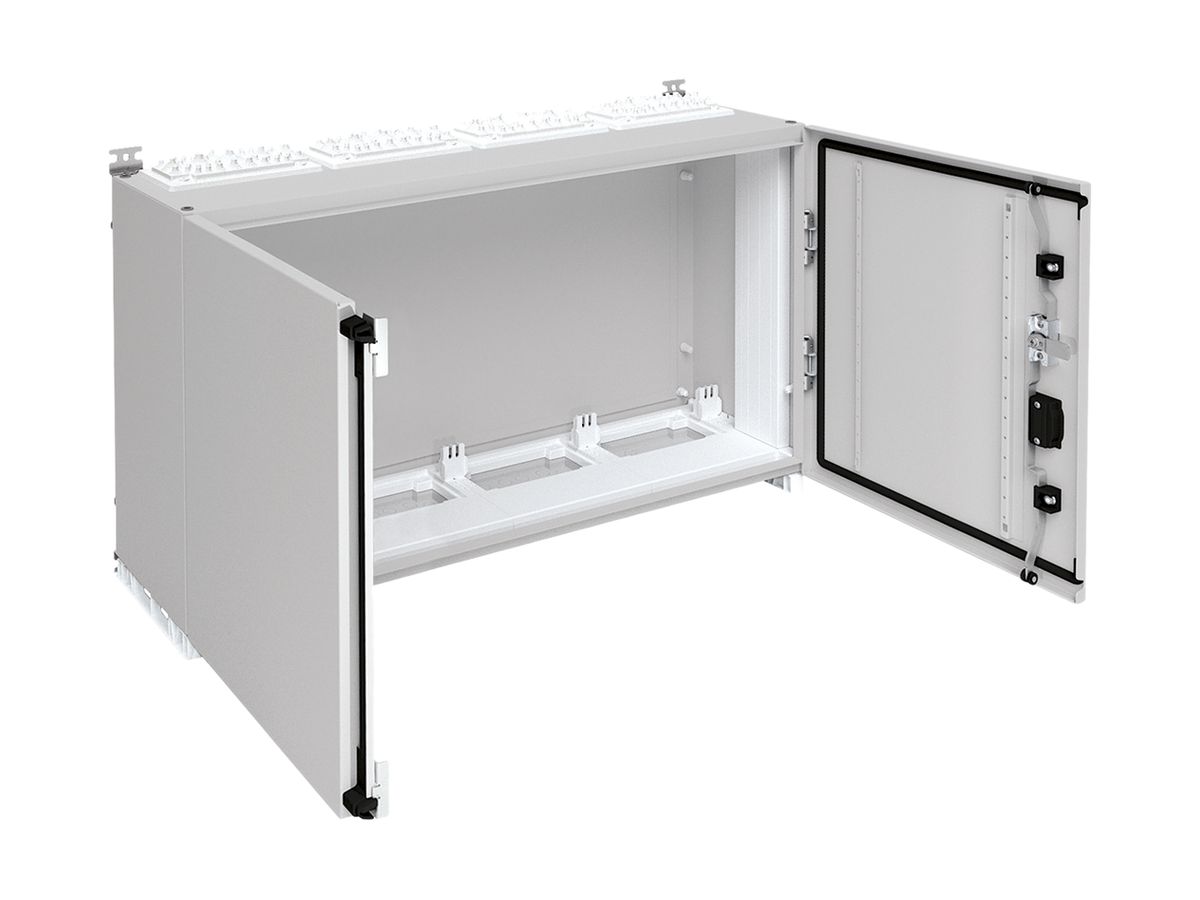 Wandschrank Hager univers mit Volltür SK I IP55 500×1050×275mm RAL 7035