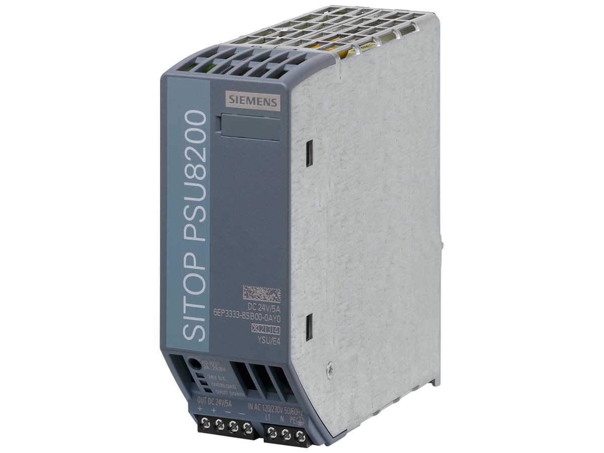 Stromversorgung Siemens SITOP PSU8200, IN:120/230VAC, OUT:24VDC/5A