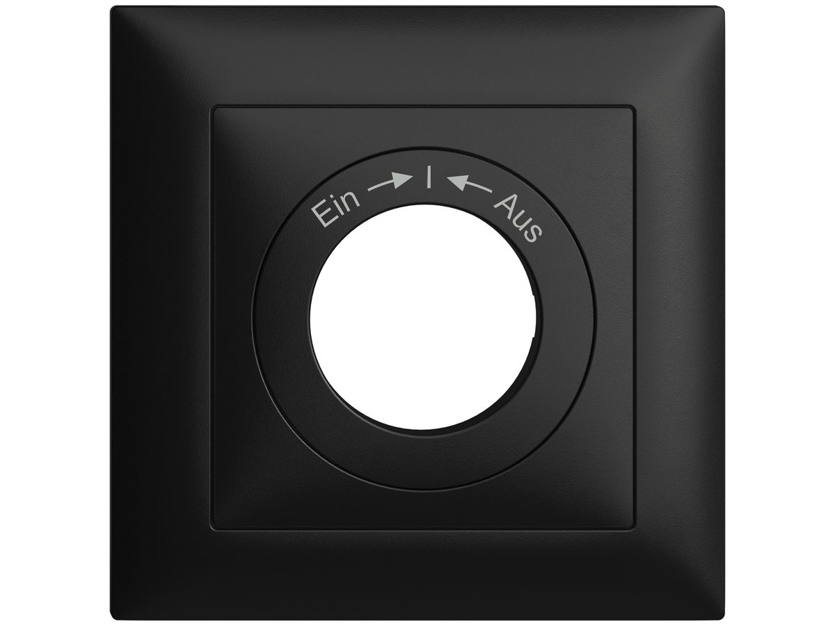 Frontset Ein->I<-Aus EDIZIOdue schwarz 88×88mm für Schlüsselschalter