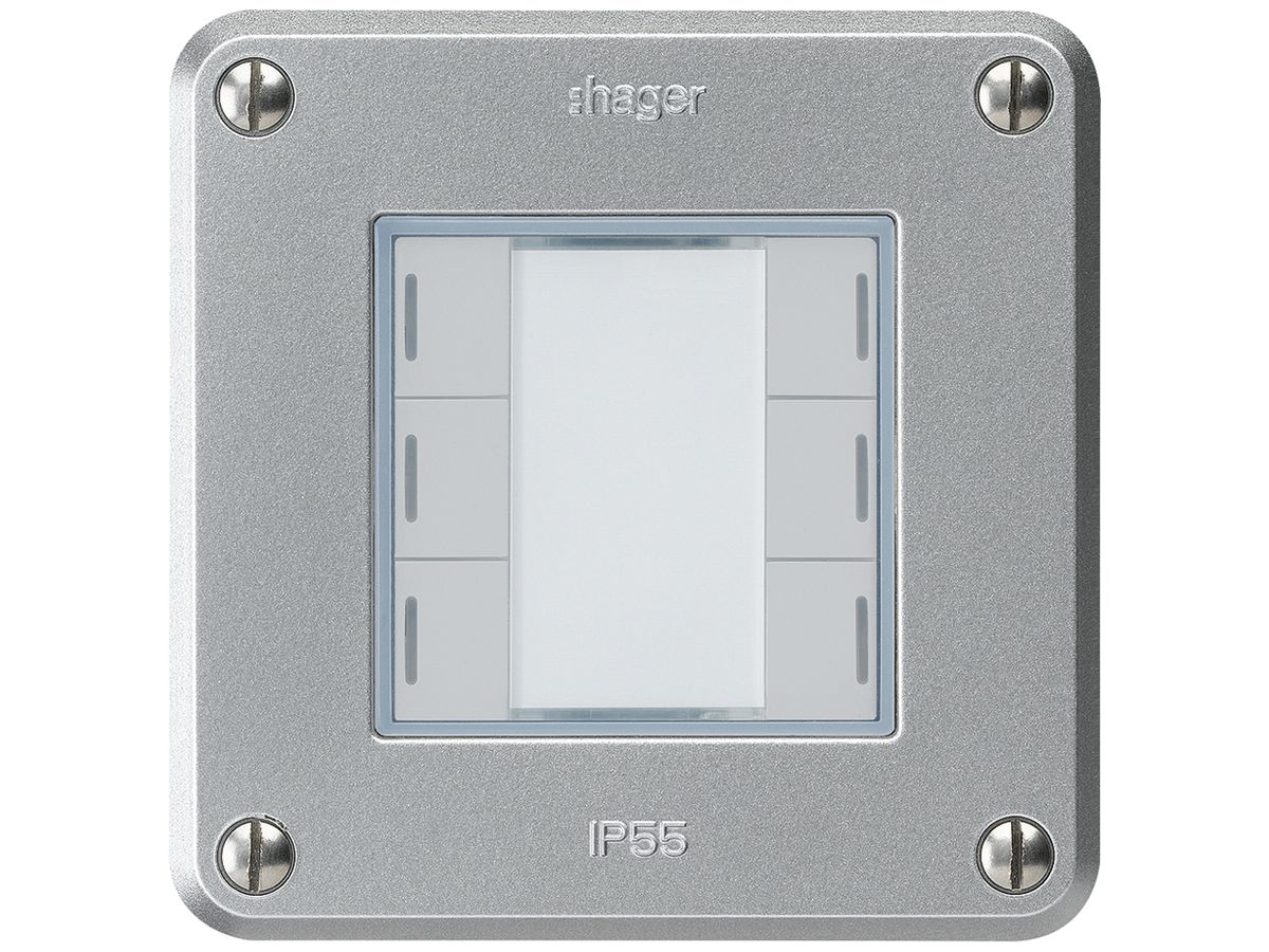 UP-Taster robusto A KNX 6× RGB LED s/e-link aluminium