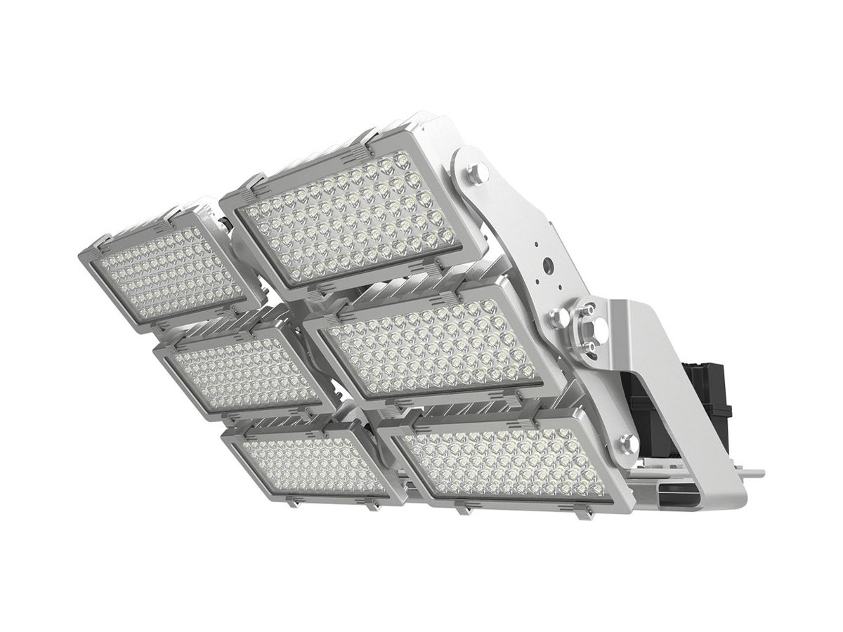 LED-Strahler DOTLUX HLFplus 1200W 163000lm 840 IP66 45° 1…10V Silber