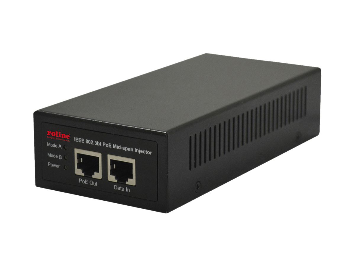 PoE Injektor ROLINE, 1×10/100/1000Mbit/s IN/OUT, max. 90W