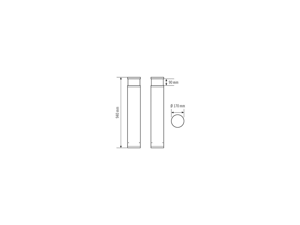 LED-Pollerleuchte ESYLUX ALVA BL ANO DALI 16W 4000K, anthrazit, opal