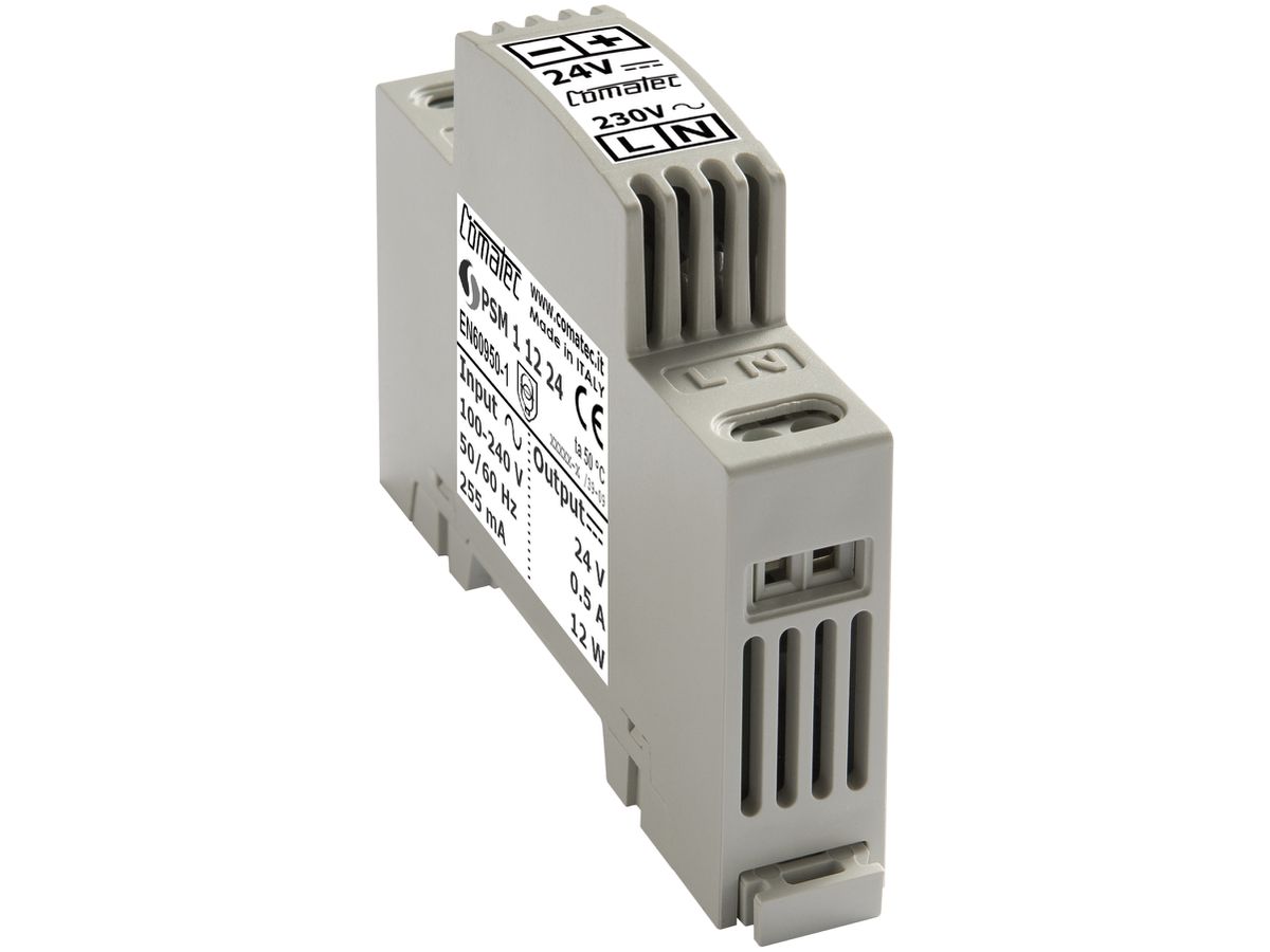 REG-Netzteil Comatec PSM1, IN: 100…240VAC, OUT: 24VDC/12W, stabilisiert, 1TE