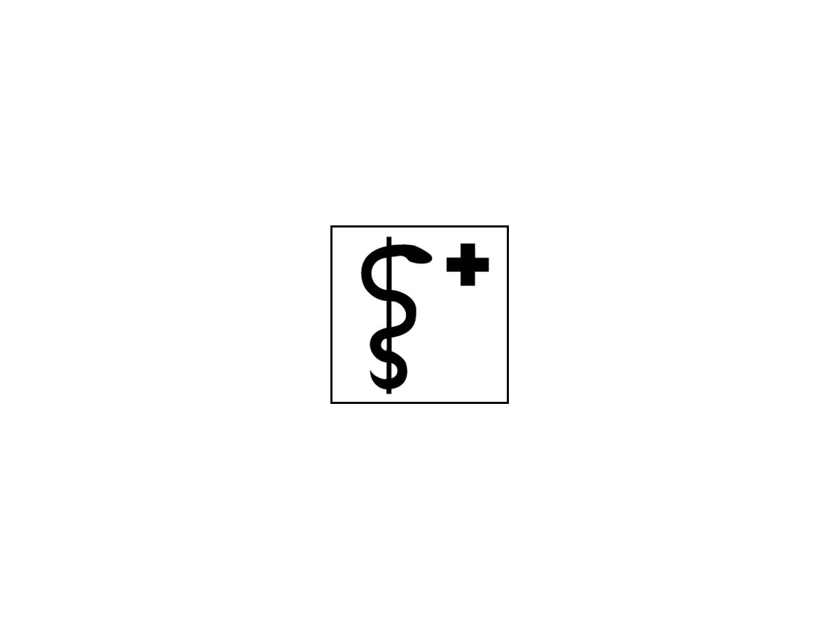 Folie Symbol '1.Hilfe/Sanität' EDIZIOdue schwarz pos.42×42 für Lampe LED
