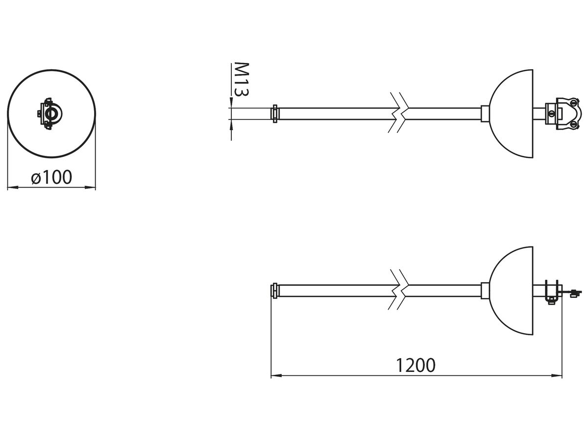 Rohrpendelabhängung Sylvania OneTrack M13 Metall Ø13×1200mm schwarz