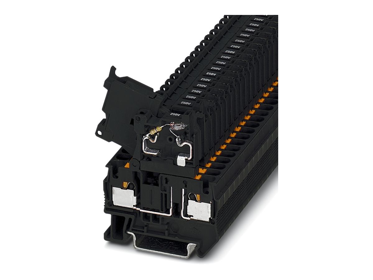 Sicherungsklemme mit LED, schwarz PT 4-HESILA 250 (5X20)