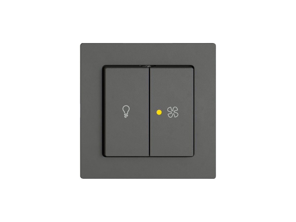 Leuchtdruckschalter EDIZIO.liv SNAPFIX® für Licht&Venti 3/3/1L KS gelb dgu