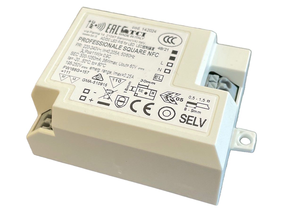 LED-Betriebsgerät Elektrogros SQUARE 38 NFC 3…38W 10…48V 300…1050mA