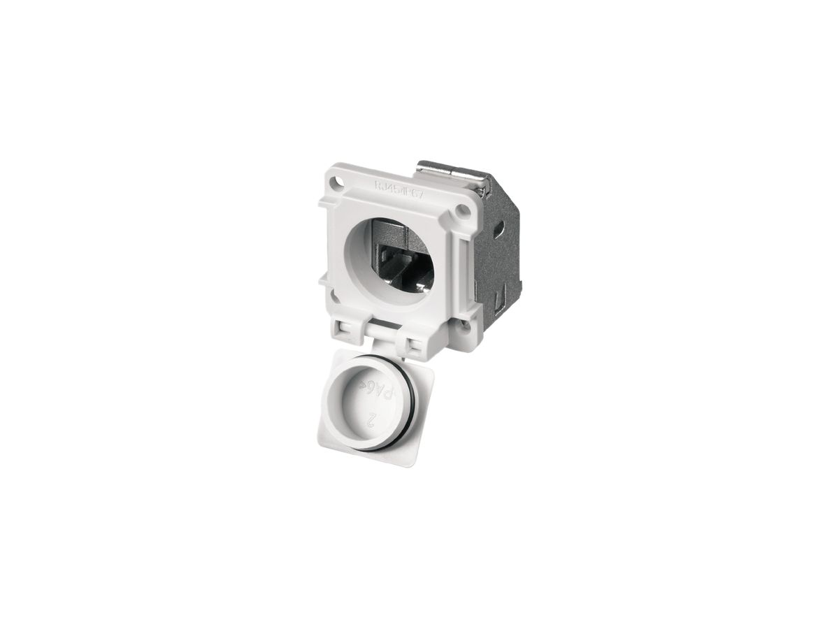 Kupplungs-Flansch RJ45 Weidmüller V6 SnapIn gewinkelt runter, Cat.6, IP67