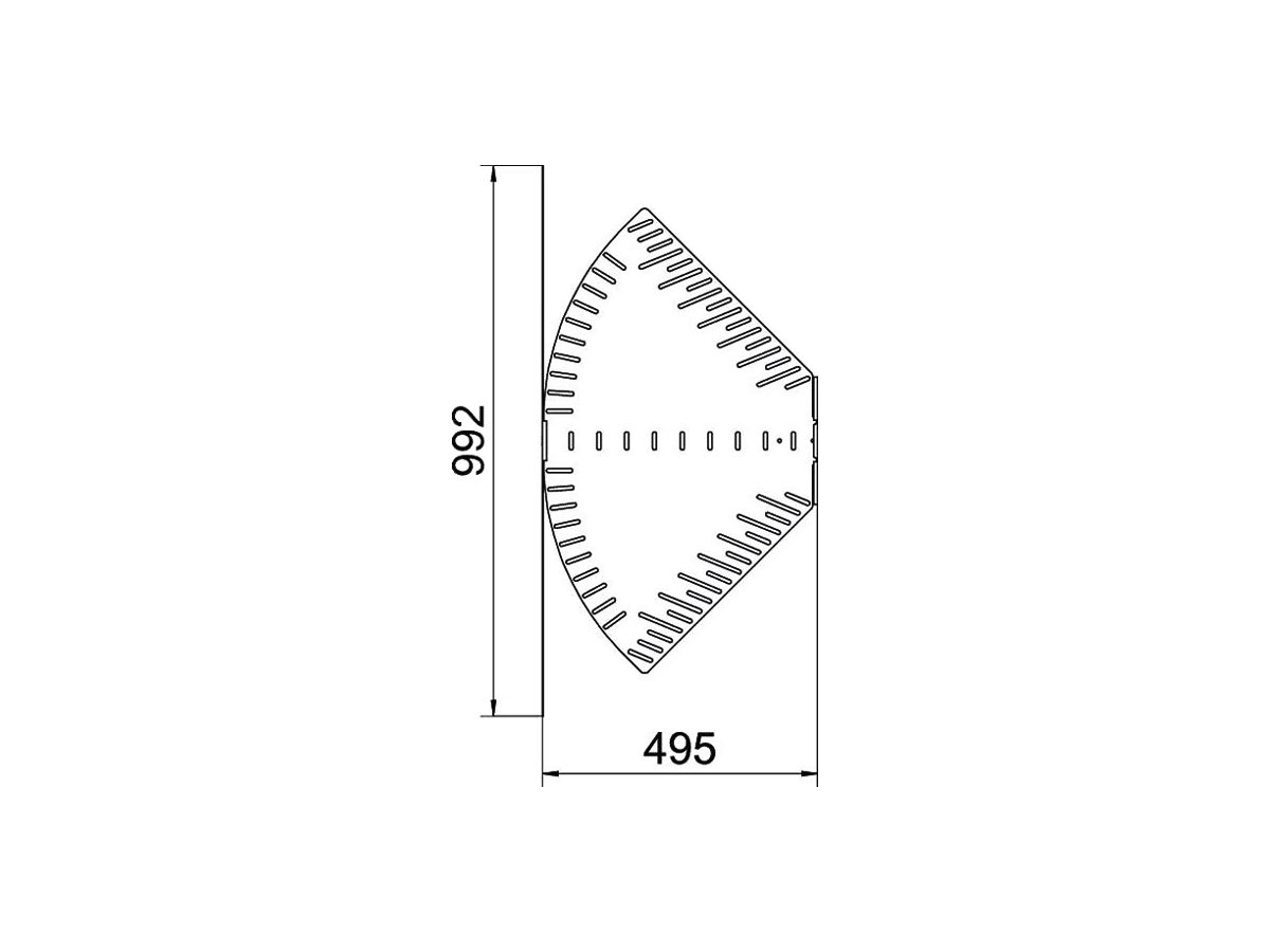 Bogen BET RB W verstellbar 60×500mm Edelstahl A4 blank