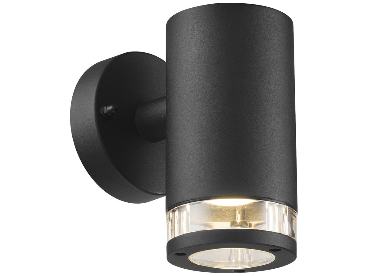 Wandleuchte Nordlux Birk 1×GU10 28W IP44 Ø90mm schwarz