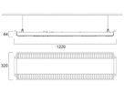 LED-Deckenleuchte Sylvania Sportsbay 85W 12600lm 4000K DALI EM 3h 1220mm weiss