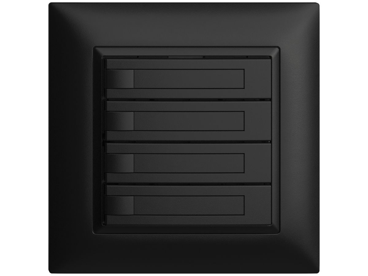 UP-Taster KNX 4-fach EDIZIOdue schwarz RGB ohne LED mit Papiereinlage