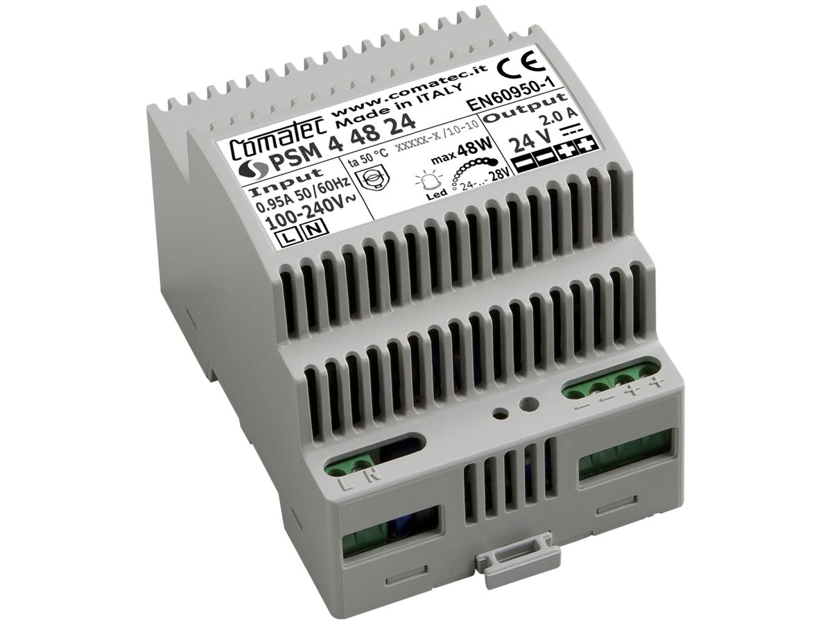 REG-Netzteil Comatec PSM4, IN: 100…240VAC, OUT: 24VDC/48W, stabilisiert, 4TE