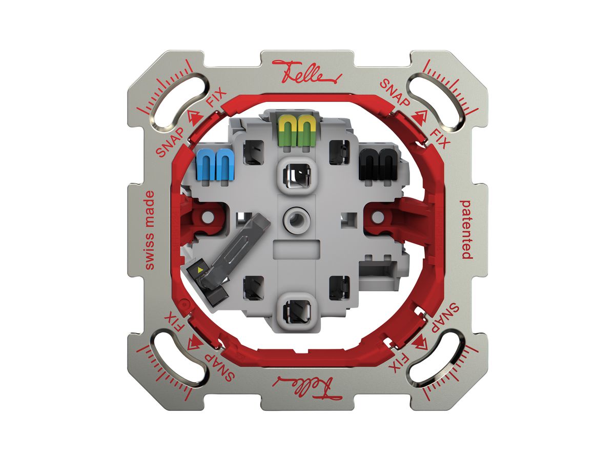 UP-Steckdose Feller SNAPFIX® 2×T23 mit LED gelb