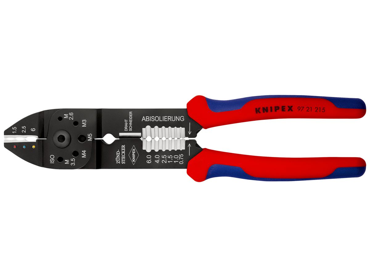 Crimpzange KNIPEX für isolierte Kabelschuhe 215mm