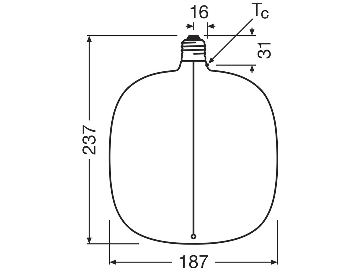 LED-Lampe Osram Vintage 1906 E27 4.8W 100lm 818 DIM Ø187×237mm Rauch