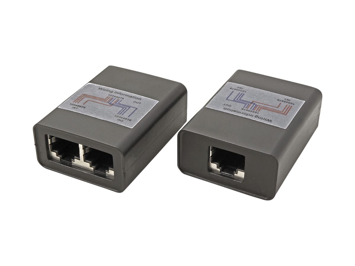 Ethernet Splitter ROLINE 1×RJ45 8(8) → 2×RJ45 8(4) 10/100Mbit/s geschirmt