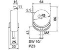 Schnellverleger BET 2056 N-Fuss Metall 52…58mm 1×Kabel Stahl tfZn