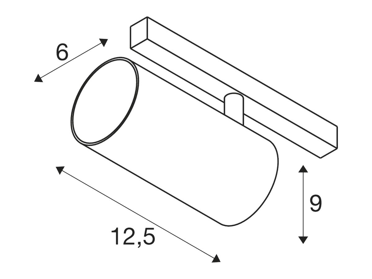 LED-Spot SLV NUMINOS S 48V TRACK DALI 16W 1050lm 930 40° Ø60×125mm sz/Cr