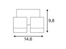 Wandleuchte SLV NEW MYRA WALL SPOT, 2×GU10 50W IP55 silbergrau