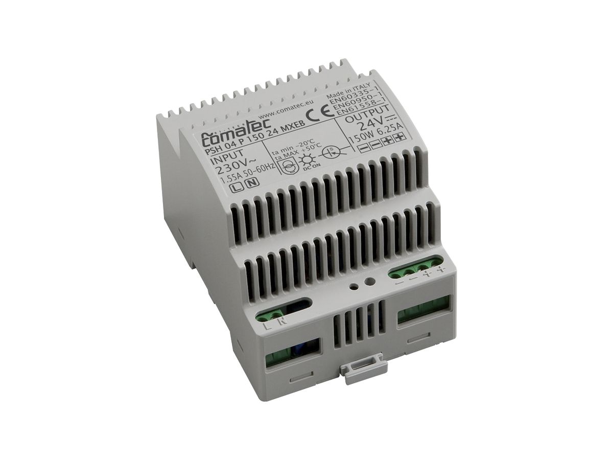 REG-Netzteil Comatec PSH04, IN: 100…240VAC, OUT: 24VDC/100W, stabilisiert, 4TE