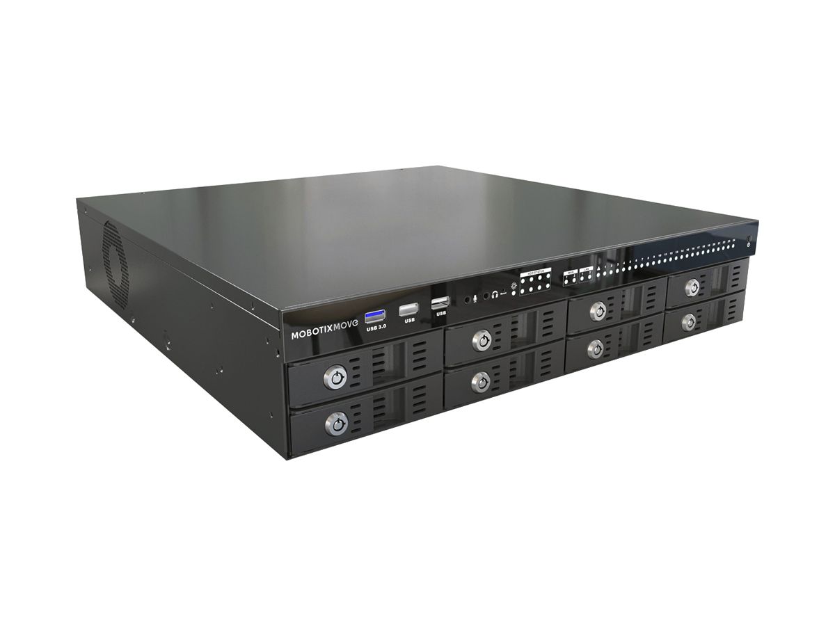 Videorekorder MOBOTIX MOVE Mx-S-NVR1A-64-POE24, 8× 3.5" SATA3 64-Ch ONVIF-S