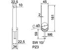 Schnellverleger BET 2056 H-Fuss Kunststoff 34…40mm 3×Kabel Stahl tfZn