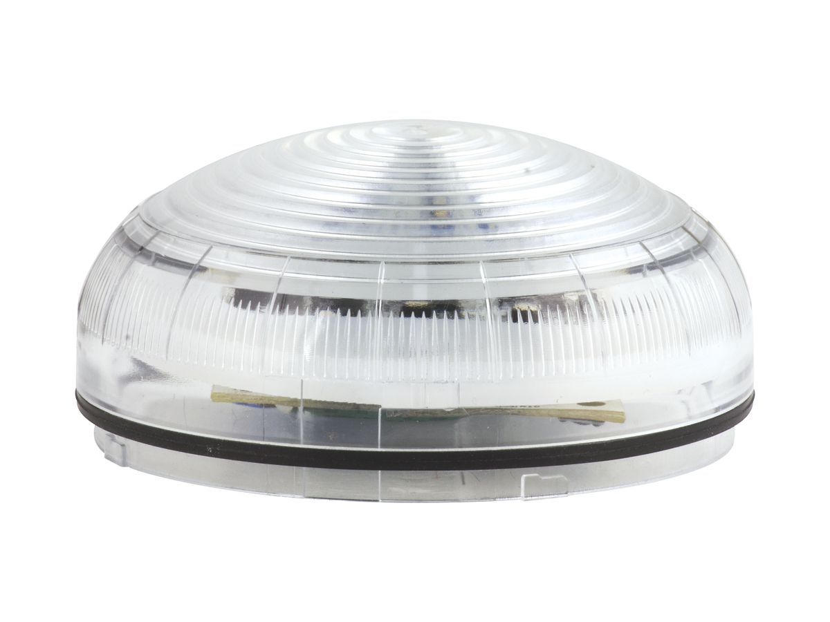 Sirene Hugentobler SIR-E LED S mit Licht, klar, ohne Sockel, IP65, Ø92×62mm