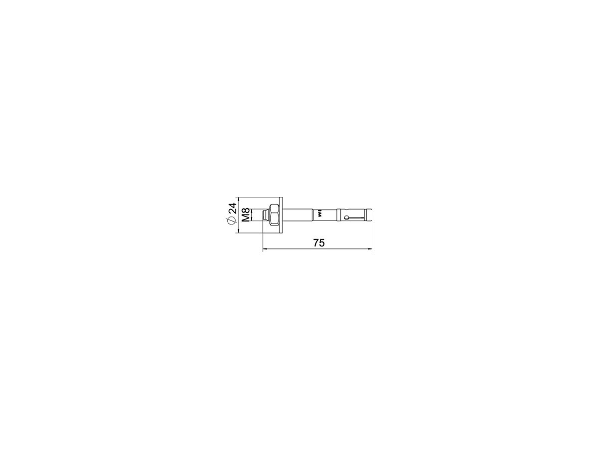 Bolzenanker BET BZ3 M8×75mm (0…20mm) A4