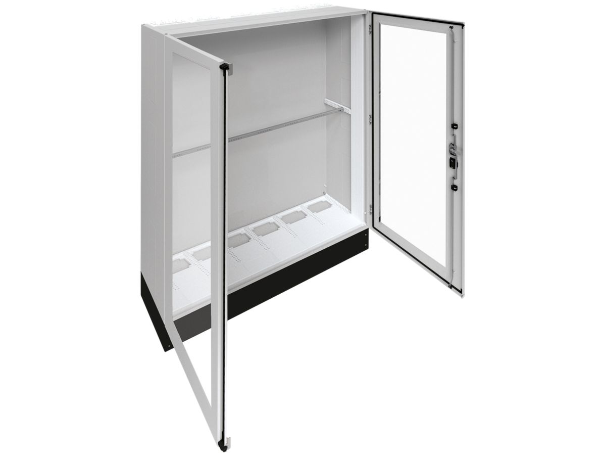 Schrank Hager univers SK I 1850×1550×400mm mit Sockel 200mm+Tür transparent IP55