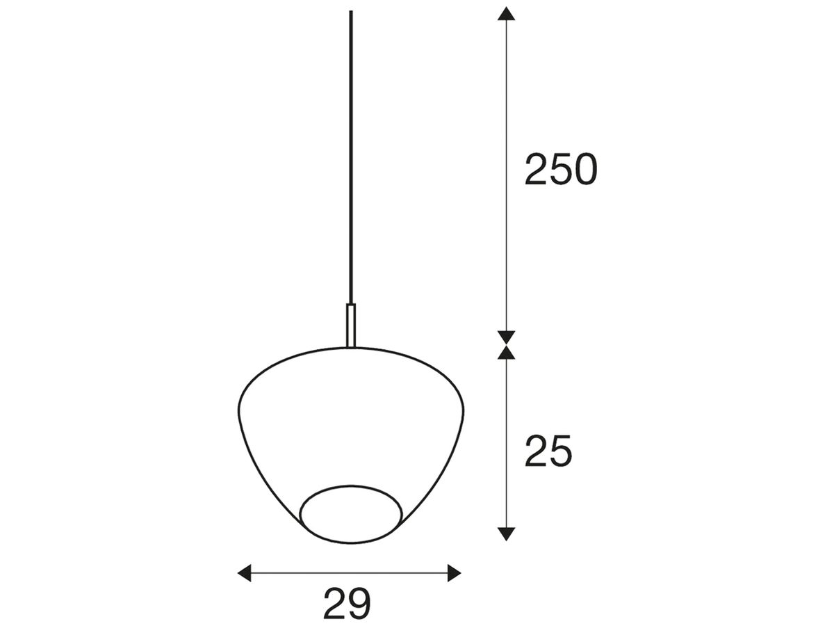 Pendelleuchte SLV ANTILO CONVEX E27 1×0…40W Ø290mm Kupfer