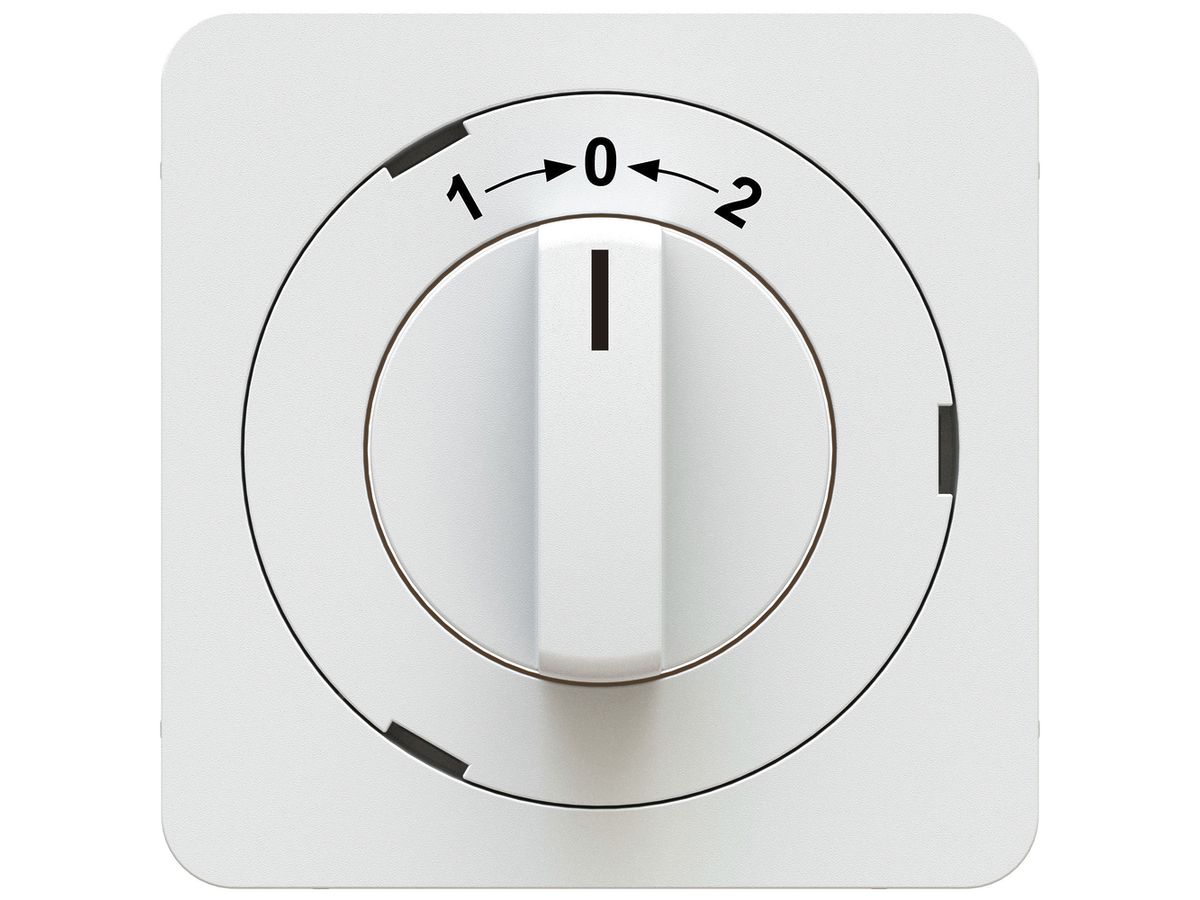 Schwenktaster MH priamos, Wechsler/1L, 1=>0<=2, Einsatz mit Frontplatte, weiss