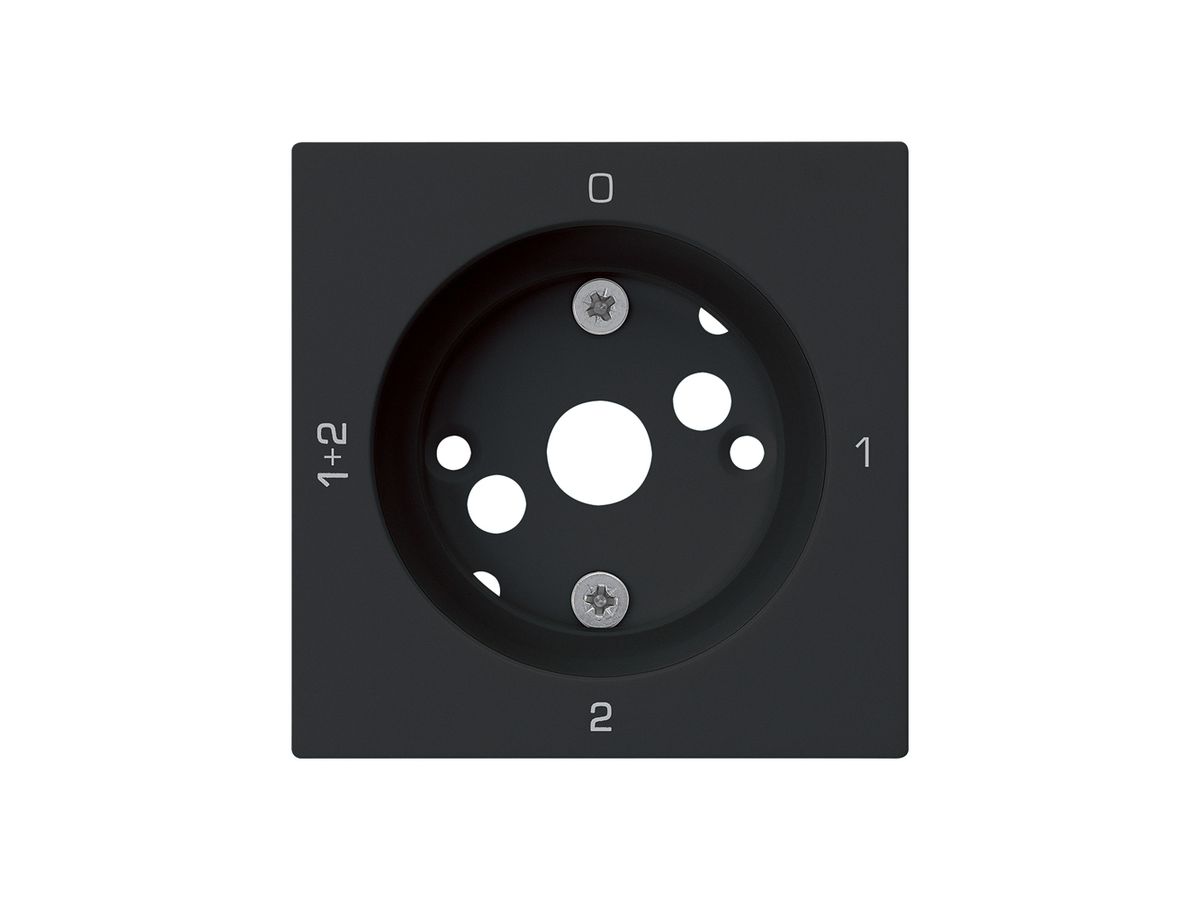 Frontplatte kallysto 0-1-1+2-2 60×60mm für Drehschalter S1 schwarz
