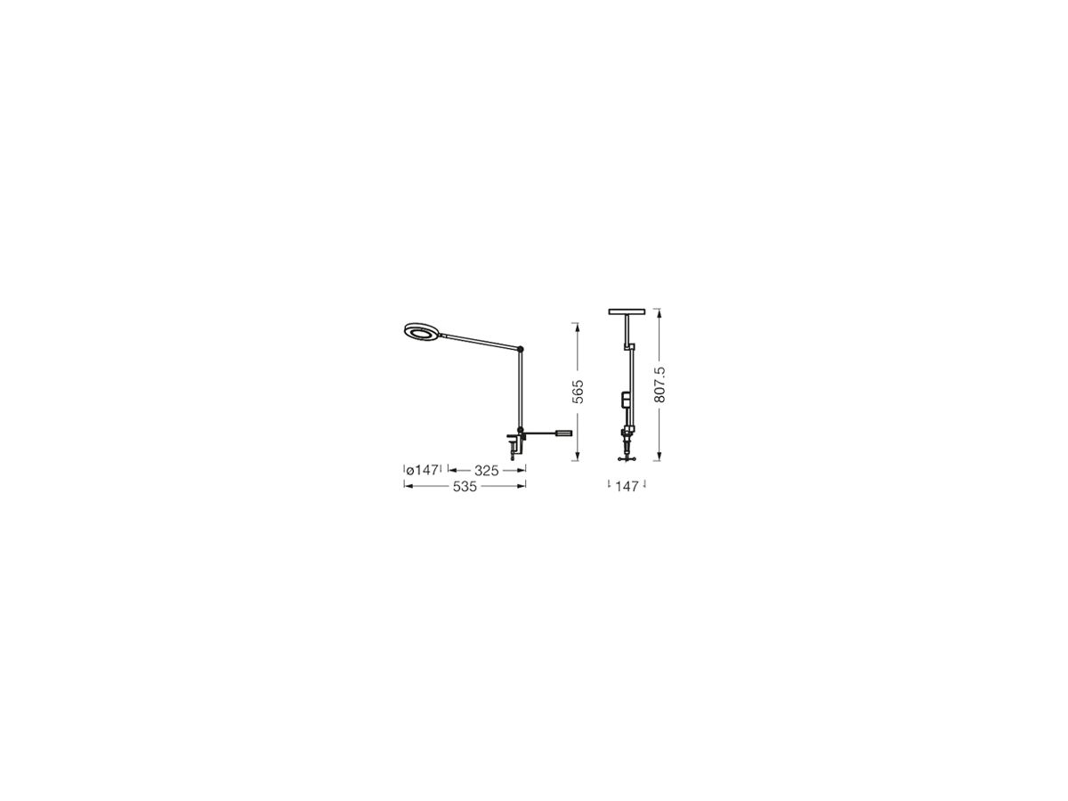 LED-Tischleuchte LEDVANCE Sun@Home Clip 15W 450lm 920…950 DIM schwarz Adapter