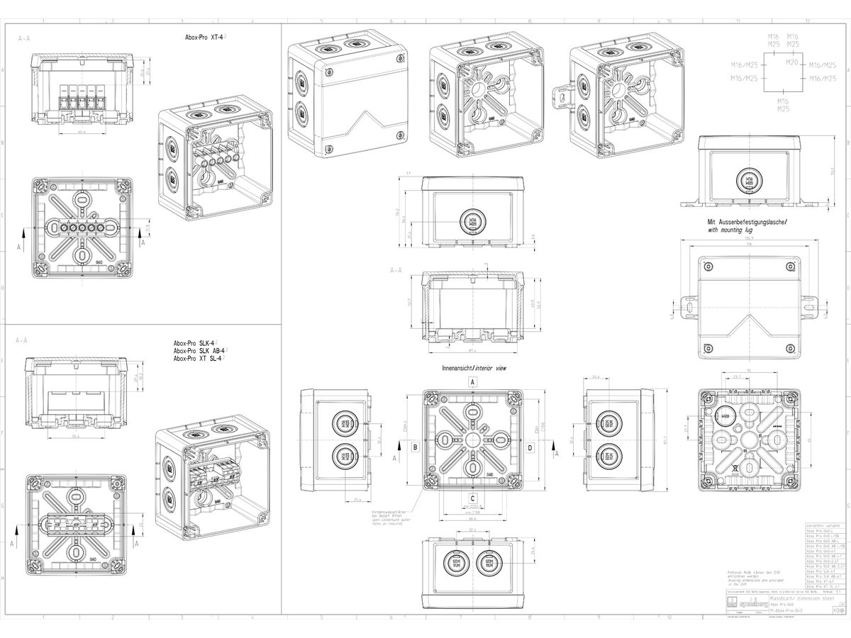 AP-Abzweigdose Spelsberg Abox SL-4² 127×127×70mm IP66 gu