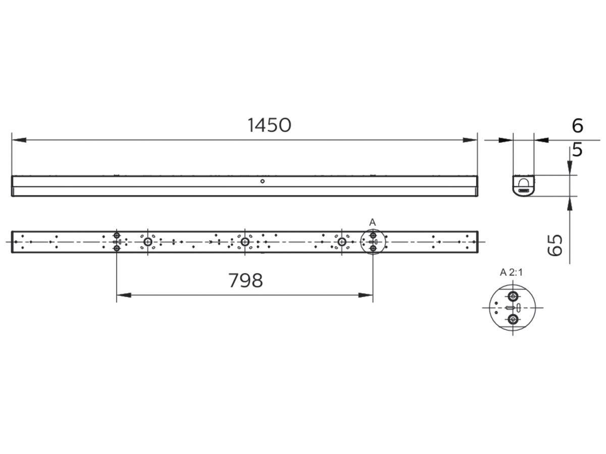 LED-Lichtleiste CoreLine BN126C WIA 64W 7400lm 3000K 1.5m weiss