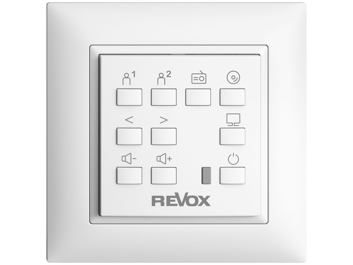 UP-Wandbedienung EDIZIOdue zu Voxnet FMI, mit 10 Tasten, LED, IR, weiss