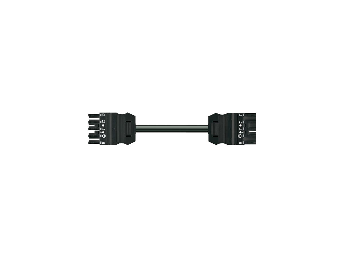 Verbindungsleitung MIDI 5×2.5mm² 20A 400V 3m Cod.A Buchse-Stecker schwarz Cca